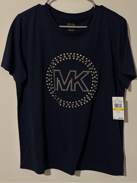 Michael Kors Tops - Michael Kors Midnight Blue Tee with Logo Tag